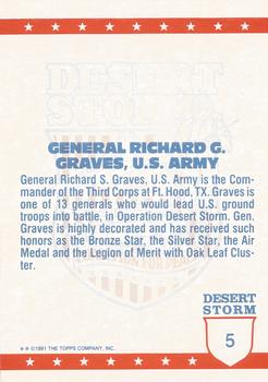 1991 Topps Desert Storm Glossy #5 Richard G. Graves Back