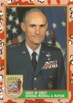 1991 Topps Desert Storm Glossy #7 Chief of Staff General Merrill A. McPeak Front