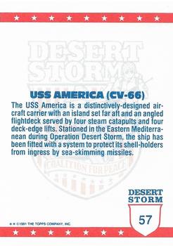 1991 Topps Desert Storm Glossy #57 USS America Back
