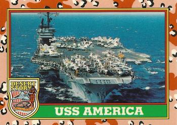 1991 Topps Desert Storm Glossy #57 USS America Front