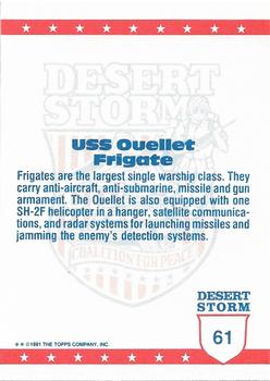 1991 Topps Desert Storm Glossy #61 USS Ouellet Back