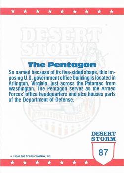 1991 Topps Desert Storm Glossy #87 The Pentagon Back