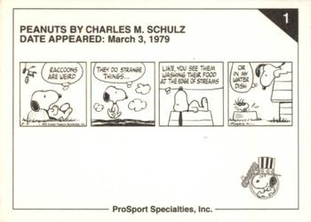 1992 ProSport Specialties Peanuts Classics #1 Raccoons are weird Back