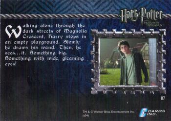 2004 Cards Inc. Harry Potter and the Prisoner of Azkaban #7 Something in the Shadows Back