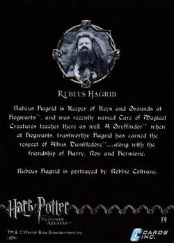2004 Cards Inc. Harry Potter and the Prisoner of Azkaban - Foil Character #F9 Rubeus Hagrid Back