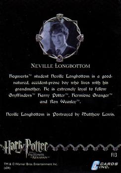 2004 Cards Inc. Harry Potter and the Prisoner of Azkaban - Foil Character #F13 Neville Longbottom Back