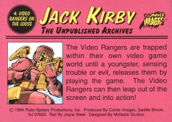 1994 Comic Images Jack Kirby: The Unpublished Archives #4 Video Rangers on the Loose Back