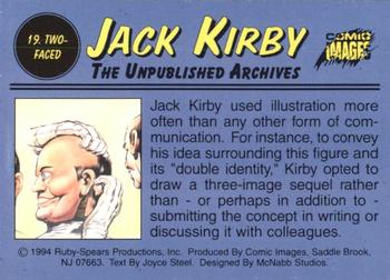 1994 Comic Images Jack Kirby: The Unpublished Archives #19 Two-Faced Back