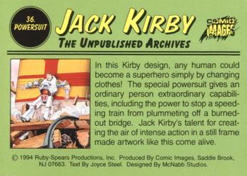 1994 Comic Images Jack Kirby: The Unpublished Archives #36 Powersuit Back