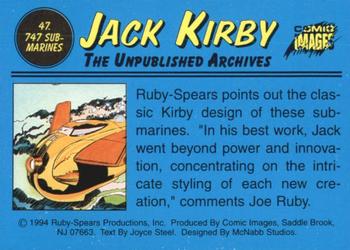 1994 Comic Images Jack Kirby: The Unpublished Archives #47 747 Submarines Back