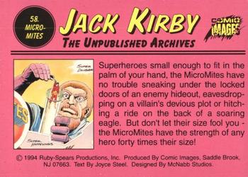 1994 Comic Images Jack Kirby: The Unpublished Archives #58 MicroMites Back