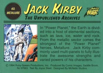 1994 Comic Images Jack Kirby: The Unpublished Archives #60 Metallure Back