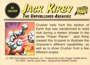 1994 Comic Images Jack Kirby: The Unpublished Archives #80 Crusher Back