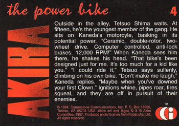 1994 Cornerstone Akira (Master Set) #4 the power bike Back