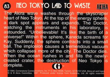 1994 Cornerstone Akira (Master Set) #83 Neo Tokyo Laid to Waste Back