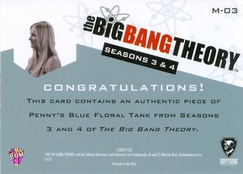 2013 Cryptozoic The Big Bang Theory Seasons 3 & 4 - Authentic Wardrobes #M-03 Penny Back