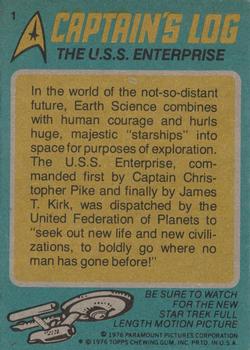 1976 Topps Star Trek #1 The U.S.S. Enterprise Back