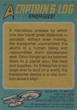 1976 Topps Star Trek #11 Energize! Back