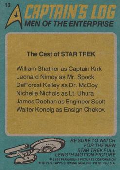 1976 Topps Star Trek #13 Men of the Enterprise Back
