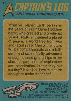 1976 Topps Star Trek #18 Enterprise Orbiting Earth Back