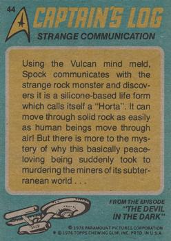 1976 Topps Star Trek #44 Strange Communication Back