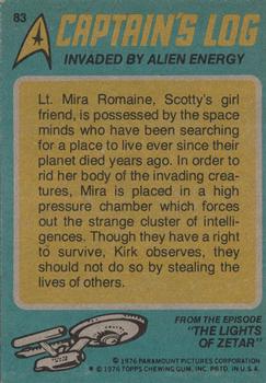 1976 Topps Star Trek #83 Invaded by Alien Energy Back