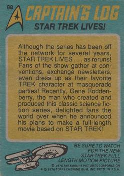 1976 Topps Star Trek #88 Star Trek Lives! Back