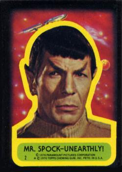 1976 Topps Star Trek - Stickers #2 Mr. Spock - Unearthly! Front
