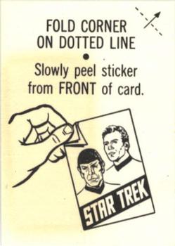 1976 Topps Star Trek - Stickers #3 Spock of Vulcan Back