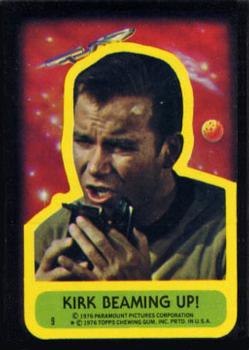 1976 Topps Star Trek - Stickers #9 Kirk Beaming Up! Front