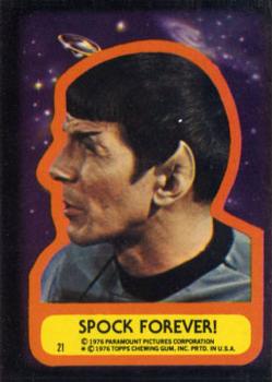 1976 Topps Star Trek - Stickers #21 Spock Forever! Front