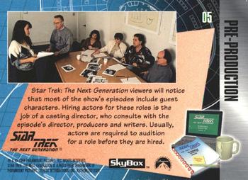 1994 SkyBox The Making of Star Trek: The Next Generation #5 Casting for Talent Back