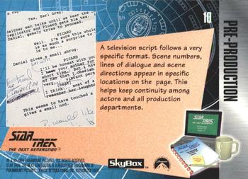 1994 SkyBox The Making of Star Trek: The Next Generation #10 Following the Script Back