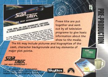 1994 SkyBox The Making of Star Trek: The Next Generation #15 Press Kit Back