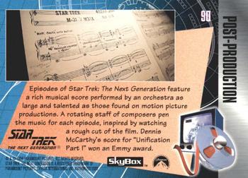 1994 SkyBox The Making of Star Trek: The Next Generation #90 Musical Scores Back