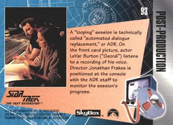 1994 SkyBox The Making of Star Trek: The Next Generation #93 The Voices of Space Back
