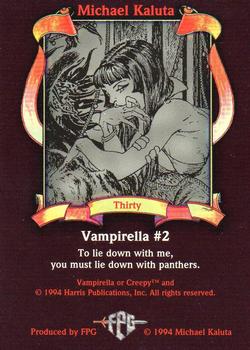 1994 FPG Michael Kaluta #30 Vampirella #2 Back