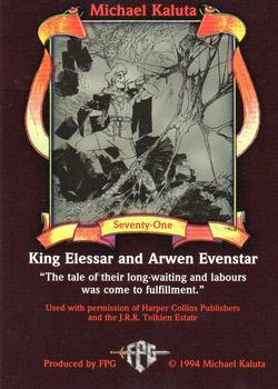 1994 FPG Michael Kaluta #71 King Elessar and Arwen Evenstar Back