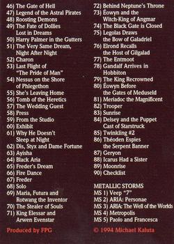 1994 FPG Michael Kaluta #90 Checklist Back