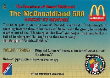 1996 Collect-A-Card The Adventures of Ronald McDonald: The McDonaldland 500 #2 Caught by Surprise Back