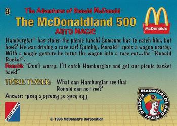1996 Collect-A-Card The Adventures of Ronald McDonald: The McDonaldland 500 #3 Auto Magic Back