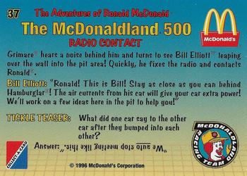 1996 Collect-A-Card The Adventures of Ronald McDonald: The McDonaldland 500 #37 Radio Contact Back