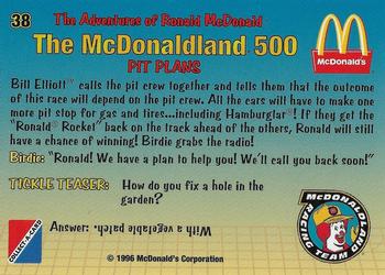 1996 Collect-A-Card The Adventures of Ronald McDonald: The McDonaldland 500 #38 Pit Plans Back