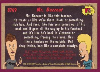 1994 Topps Beavis And Butt-Head #8769 Mr. Buzzcut Back