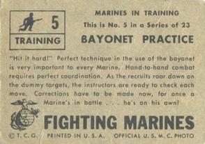 1953 Topps Fighting Marines (R709-1) #5 Bayonet Practice Back