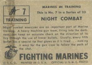 1953 Topps Fighting Marines (R709-1) #7 Night Combat Back