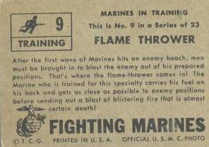 1953 Topps Fighting Marines (R709-1) #9 Flame Thrower Back
