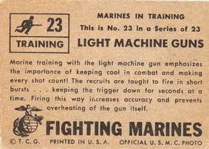 1953 Topps Fighting Marines (R709-1) #23 Light Machine Guns Back