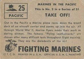 1953 Topps Fighting Marines (R709-1) #25 Take Off! Back