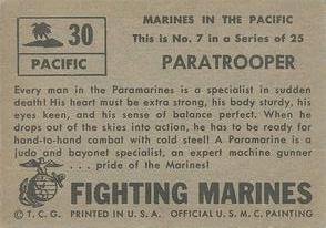 1953 Topps Fighting Marines (R709-1) #30 Paratrooper Back